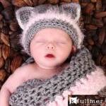 Newborn Kitty Cocoon Set With Kitty Hat, Photo..